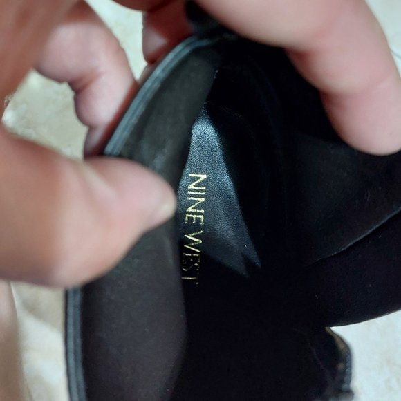 Nine West Black Heeled Winter Modern Boots SIZE 5 - Picture 6 of 11